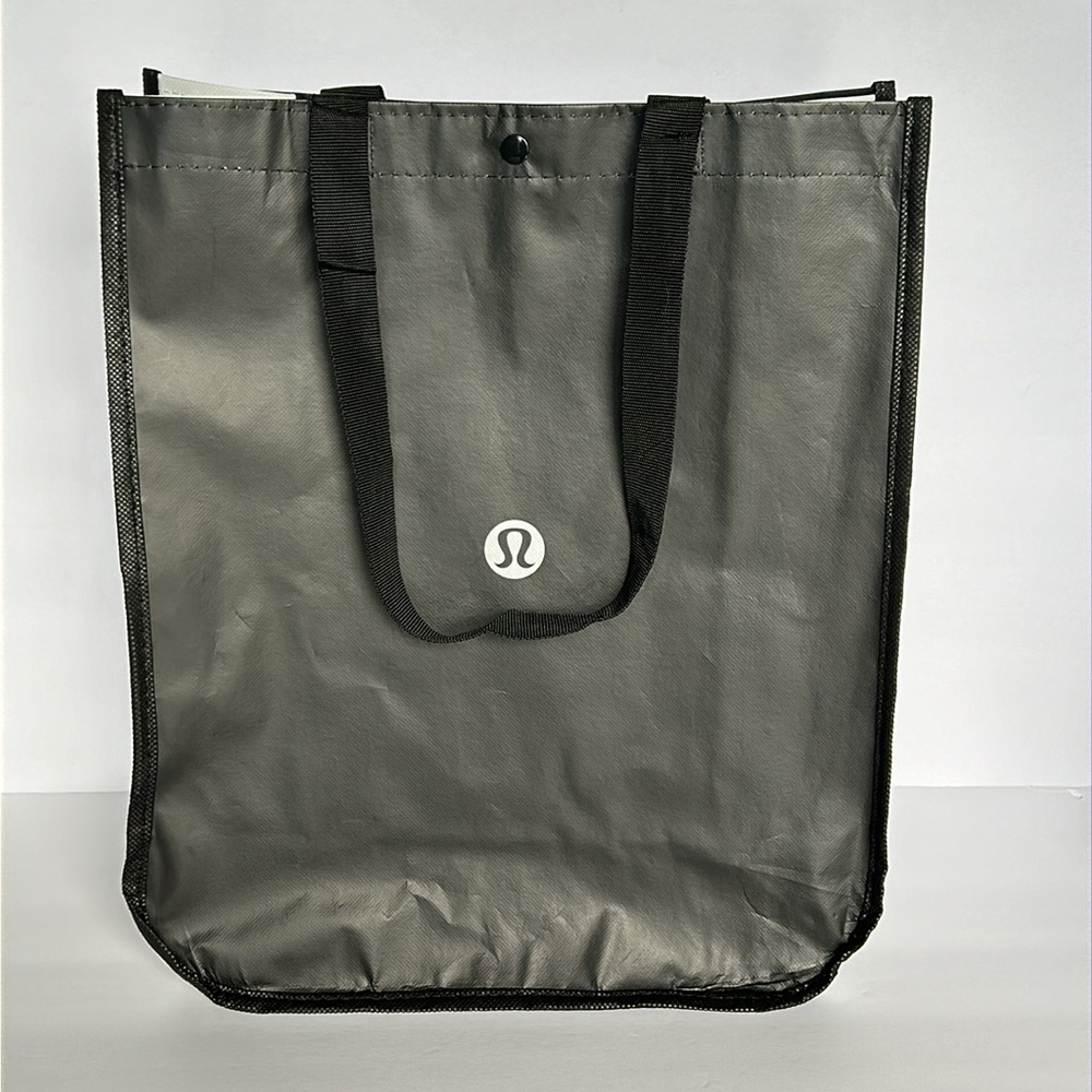 🆕 LULULEMON Three Reusable Totes Carryall Handbag Shopping Bags Black Red White - Picture 7 of 16